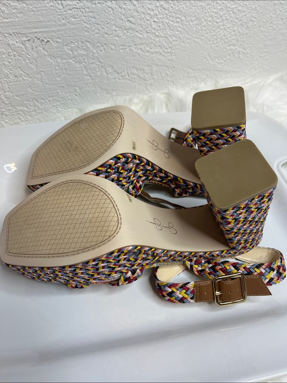 Jessica Simpson Multicolor Braided Platform Sandals - Picture 4 of 9